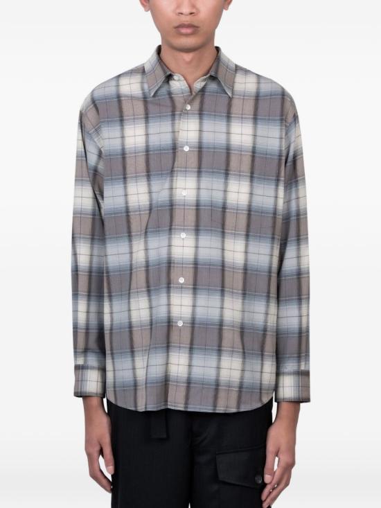 26SS 오라리 긴팔 셔츠 A26SS01LC BLUE GRAY CHECK DOM