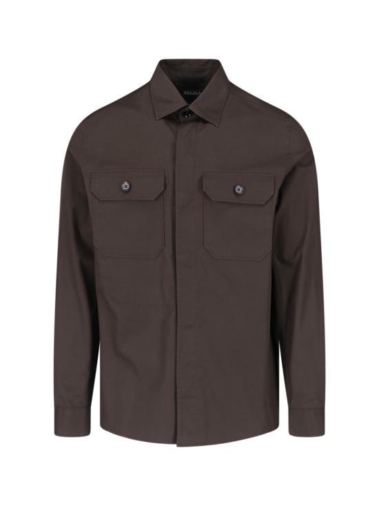 26SS 에르메네질도제냐 긴팔 셔츠 RUHV16A3 SOT8B M09G Brown