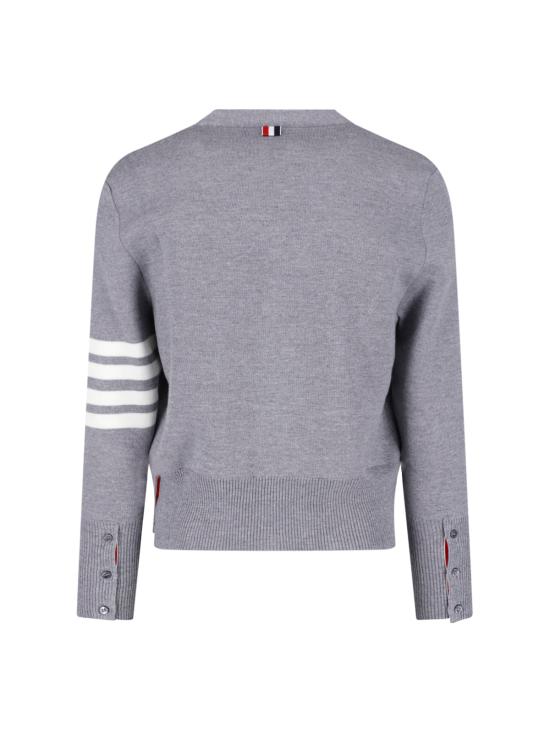 25FW 톰브라운 울 4바 브이넥 가디건 MKC160A 00014 055 Grey - THOM BROWNE
