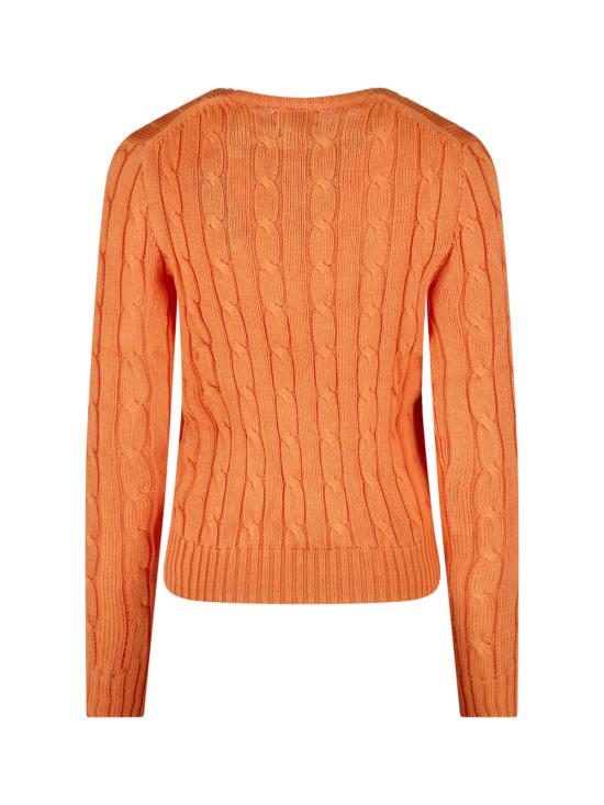 25FW 폴로 랄프로렌 포니 로고 피마코튼 케이블 니트 스웨터 211 971869 014 Orange - POLO RALPH LAUREN