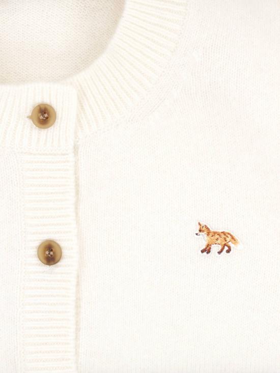 25FW 메종키츠네 베이비 폭스 램스울 피티드 가디건 PW00506KT1006 0383 White - MAISON KITSUNE