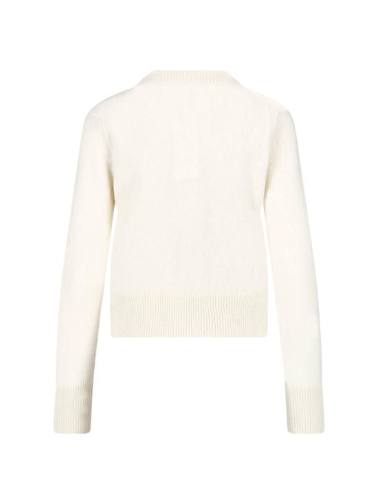 25FW 메종키츠네 베이비 폭스 램스울 피티드 가디건 PW00506KT1006 0383 White - MAISON KITSUNE