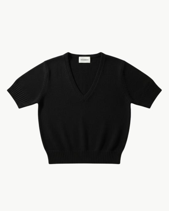  더블유 캐시미어 스웨터 W.캐시미어 에이라 브이넥  블랙 - W. CASHMERE