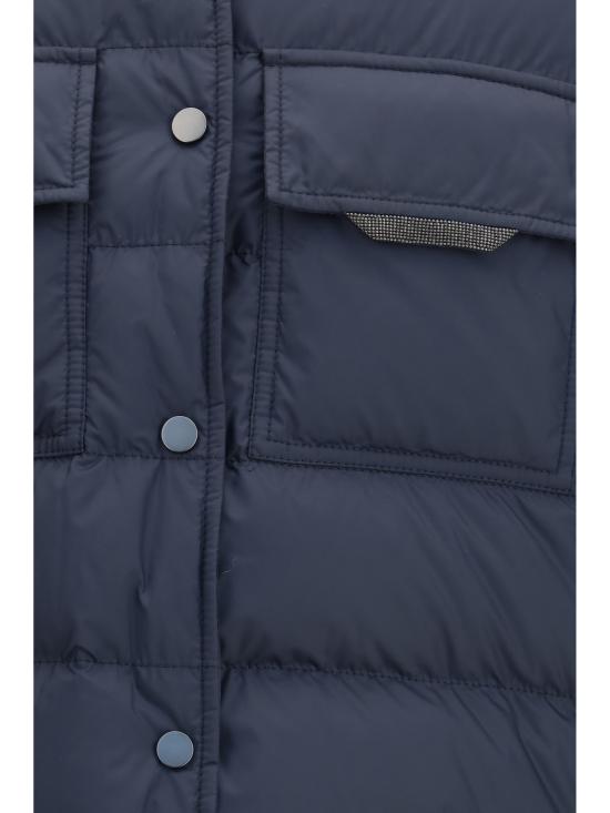 26FW 브루넬로 쿠치넬리 나일론 다운 재킷 MD5987696P C8901 BLUE - BRUNELLO CUCINELLI