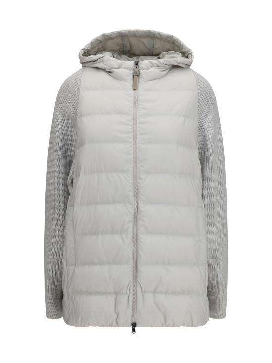 26FW 브루넬로 쿠치넬리 나일론 후드 다운 재킷 MD5987779P C3671 GREY