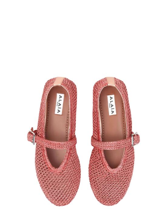 26SS 알라이아 피쉬넷 발레 플랫 AA3A029TK047 390 PINK - ALAIA