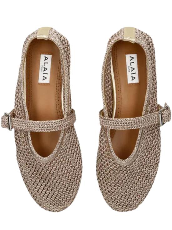 26SS 알라이아 피쉬넷 발레 플랫 AA3A029TK047 225 PINK - ALAIA