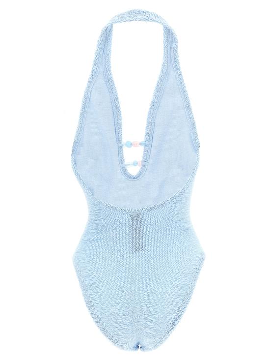 26SS 훈자 지 원피스 수영복 ADRIANABEADEDSWIMMETALLICICEBLUE Light Blue - HUNZA G