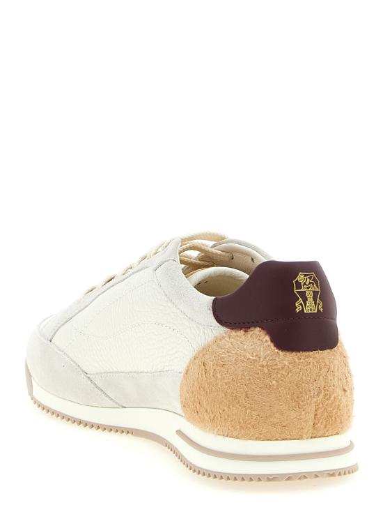 26SS 브루넬로 쿠치넬리 디어스킨 & 스웨이드 스니커즈 MZUKOKA348CXM48 Beige - BRUNELLO CUCINELLI