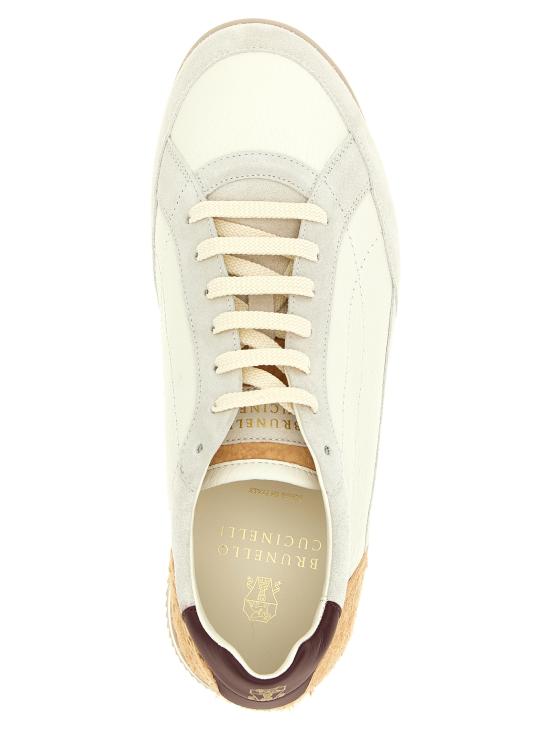 26SS 브루넬로 쿠치넬리 디어스킨 & 스웨이드 스니커즈 MZUKOKA348CXM48 Beige - BRUNELLO CUCINELLI