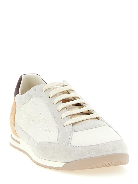 26SS 브루넬로 쿠치넬리 디어스킨 & 스웨이드 스니커즈 MZUKOKA348CXM48 Beige - BRUNELLO CUCINELLI