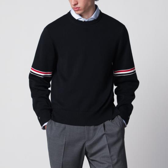 26FW 톰브라운 자카드 RWB 암밴드 니트 MKA326AY3001 Blue