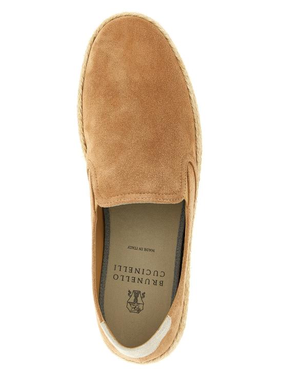 26SS 브루넬로 쿠치넬리 로프 인서트 스웨이드 슬립온 MZUOHEI837CLH67 Beige - BRUNELLO CUCINELLI