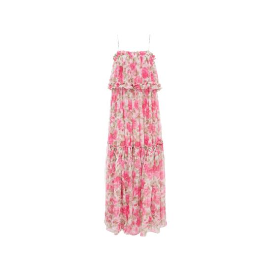 26SS 끌로에 미디 원피스 26UR124278 91Y PINK WHITE
