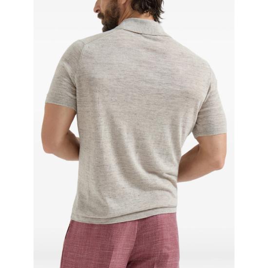 26SS 브루넬로 쿠치넬리 린넨 코튼 니트 폴로 셔츠 M2L00315 C7950 NEUTRALS - BRUNELLO CUCINELLI