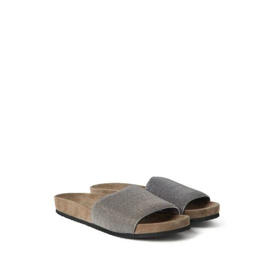 26SS 브루넬로 쿠치넬리 뮬/슬리퍼 MZMIG1390 C6351 SILVER - BRUNELLO CUCINELLI