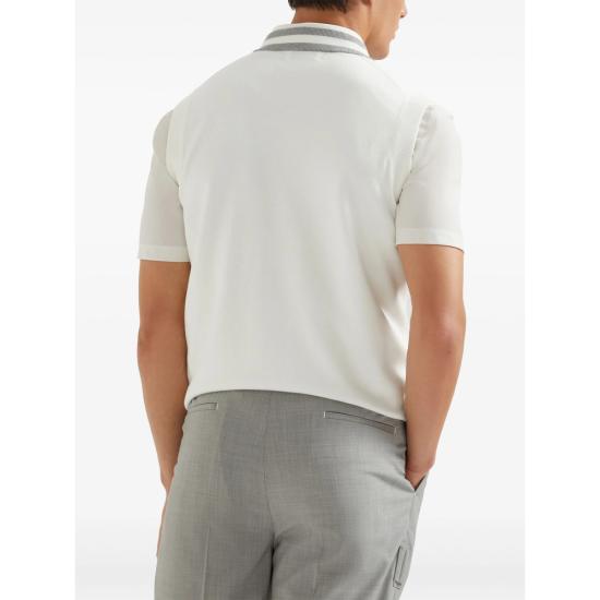 26SS 브루넬로 쿠치넬리 로고 장식 코튼 니트 베스트 M29203607F CJ068 WHITE - BRUNELLO CUCINELLI