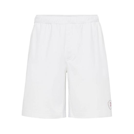 26SS 브루넬로 쿠치넬리 코튼 인터록 버뮤다 팬츠 ML8243390T CTA36 WHITE - BRUNELLO CUCINELLI