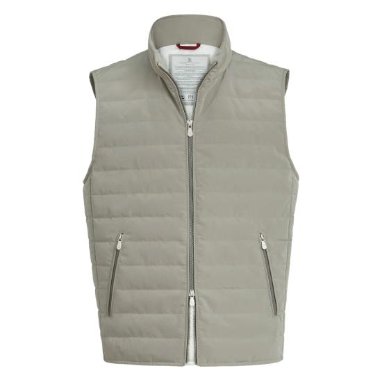 26SS 브루넬로 쿠치넬리 나일론 다운 베스트 MM4791451 CFA27 GREEN