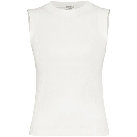 26SS 브루넬로 쿠치넬리 민소매 티셔츠 MH990BM100 C600 WHITE