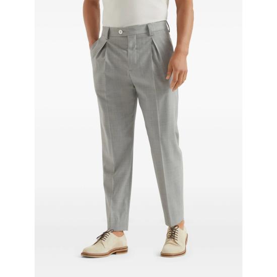 26SS 브루넬로 쿠치넬리 버진 울 다이내믹 캔버스 팬츠 MH2443030F C9100 GREY - BRUNELLO CUCINELLI