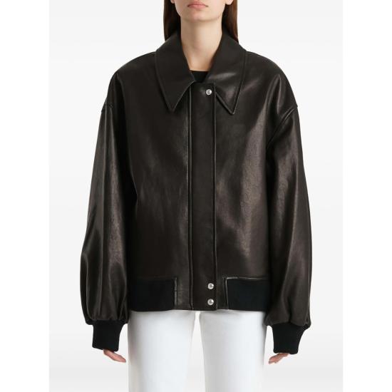 26FW 케이트 쉘맨 레더 자켓 6166729 L729 200 BLACK - KHAITE