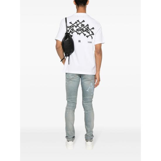 26FW 아미리 본즈 스택 티셔츠 AMJYTE1075 100 WHITE - AMIRI