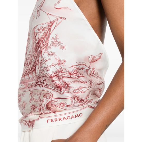 26FW 살바토레 페라가모 민소매 티셔츠 321285 0795149 ROSA WHITE PINK - SALVATORE FERRAGAMO