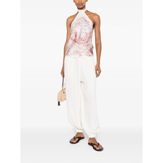 26FW 살바토레 페라가모 민소매 티셔츠 321285 0795149 ROSA WHITE PINK - SALVATORE FERRAGAMO