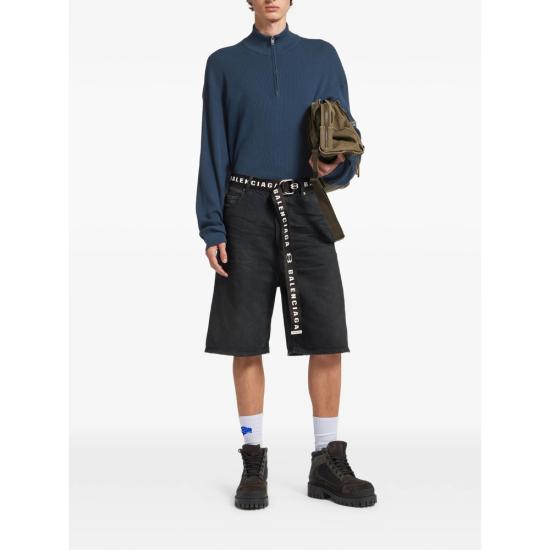 26SS 발렌시아가 데님 숏팬츠 871361 TQW56 2279 BLACK - BALENCIAGA