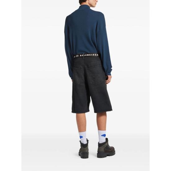26SS 발렌시아가 데님 숏팬츠 871361 TQW56 2279 BLACK - BALENCIAGA