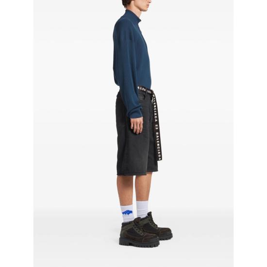 26SS 발렌시아가 데님 숏팬츠 871361 TQW56 2279 BLACK - BALENCIAGA