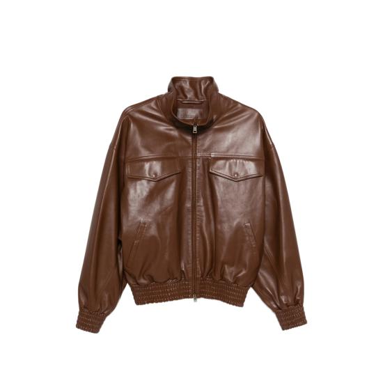 26SS 발렌시아가 가죽 자켓 872004 TUS11 2135 BROWN