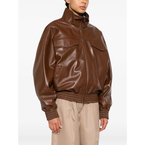 26SS 발렌시아가 가죽 자켓 872004 TUS11 2135 BROWN - BALENCIAGA