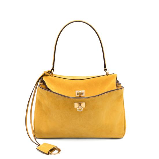 26SS 발렌시아가 로데오 스웨이드 스몰 토트백 789779 2ACKO 7016 YELLOW