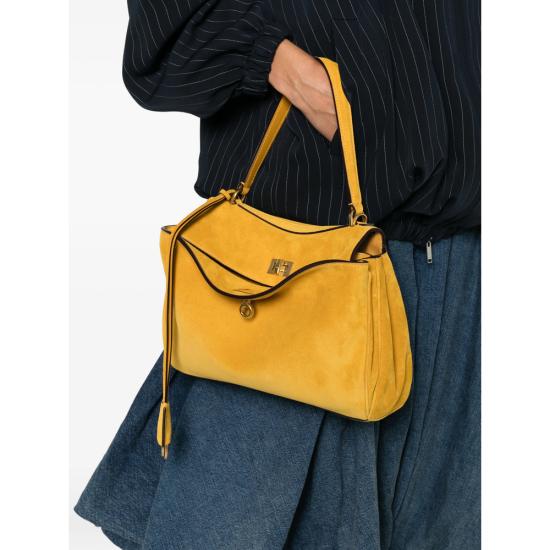 26SS 발렌시아가 로데오 스웨이드 스몰 토트백 789779 2ACKO 7016 YELLOW - BALENCIAGA
