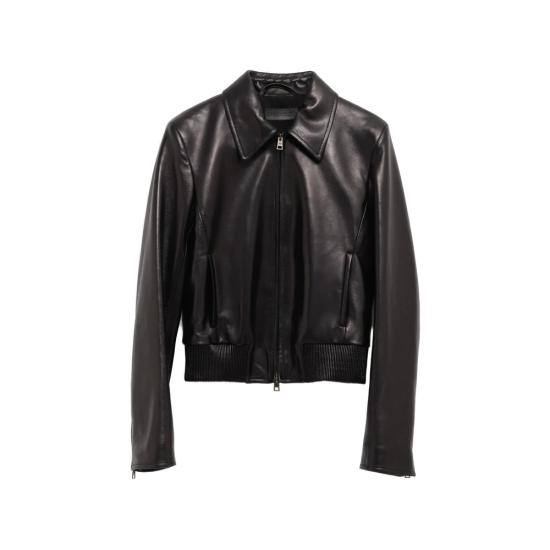 26SS 발렌시아가 가죽 자켓 871980 TUS11 1000 BLACK