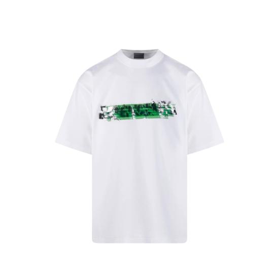 26SS 발렌시아가 반팔 티셔츠 764235 TUVI6 9000 WHITE BLACK