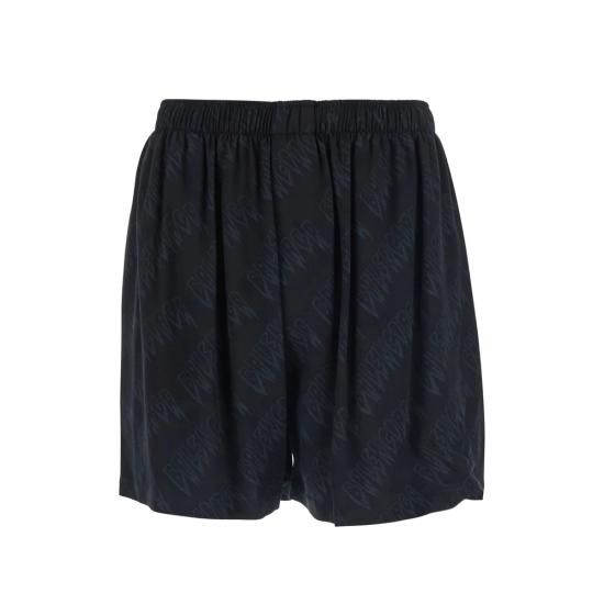 26SS 발렌시아가 모노그램 밴딩 버뮤다 쇼츠 871411 TUL02 1069 BLACK