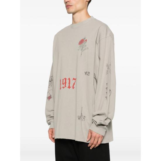 26SS 발렌시아가 긴팔 티셔츠 744449 TYVJ2 2967 GREY - BALENCIAGA
