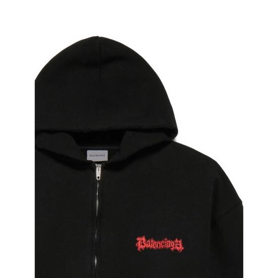 26SS 발렌시아가 후드 티셔츠 803264 TUVD9 1000 BLACK - BALENCIAGA