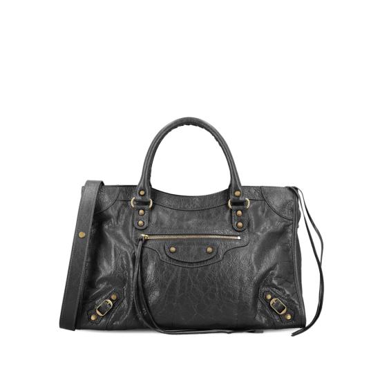 26SS 발렌시아가 르 시티 미디움 백 823058 210F6 1000 BLACK