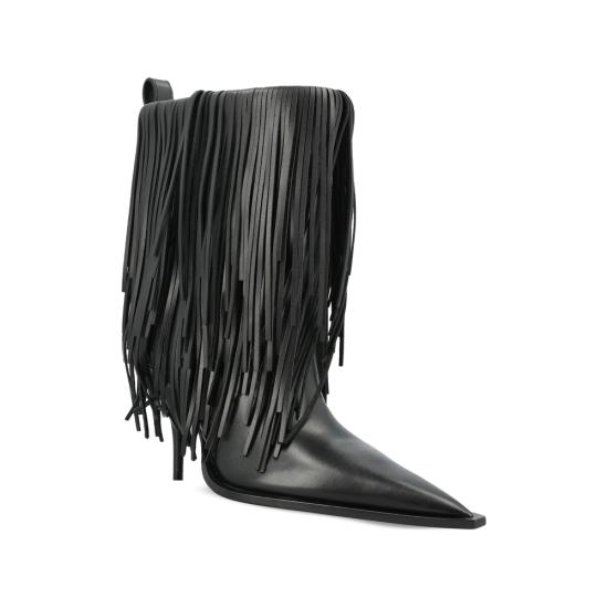 26SS 발렌시아가 애비뉴 프린지 부티 855350 WBDO0 1000 BLACK - BALENCIAGA