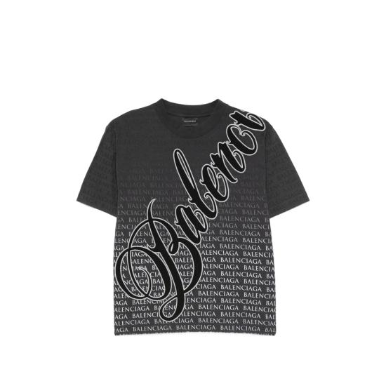 26SS 발렌시아가 루프 스포츠 아이콘 미디엄 핏 티셔츠 850990 TTVN9 6552 BLACK