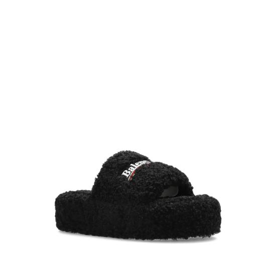 26FW 발렌시아가 퍼리 플랫폼 슬라이더 762826 W14C2 1096 - BALENCIAGA