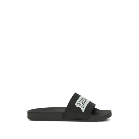 26SS 발렌시아가 풀 슬라이드 샌들 689031 W0FPC 1090 BLACK