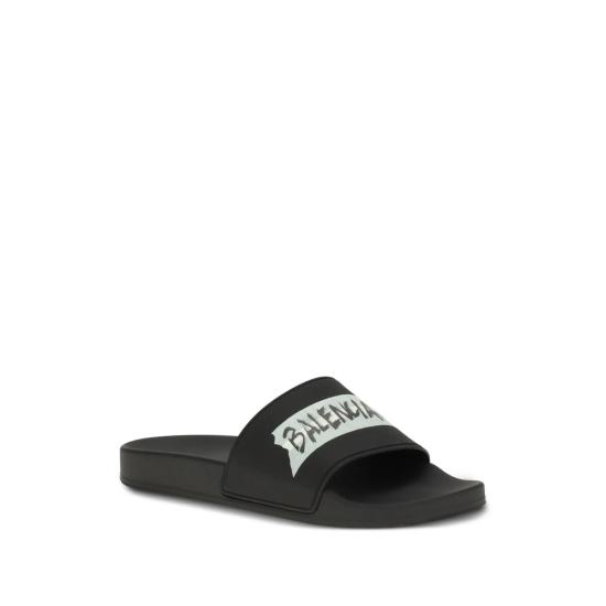 26SS 발렌시아가 풀 슬라이드 샌들 689031 W0FPC 1090 BLACK - BALENCIAGA