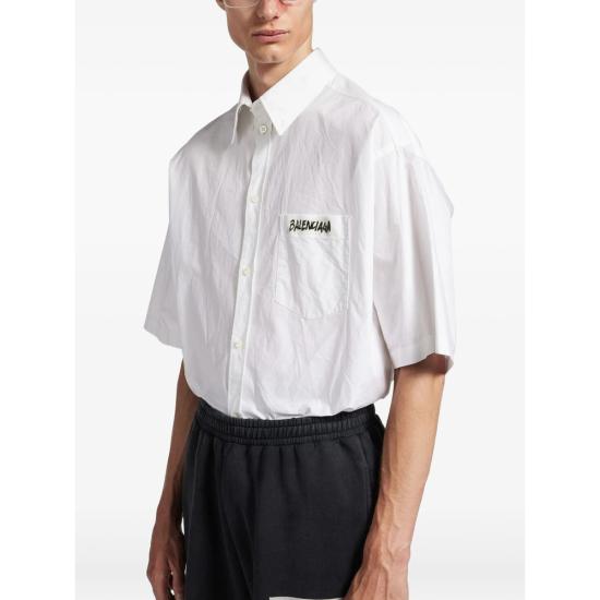 26SS 발렌시아가 마스킹 테이프 라지 핏 롱 슬리브 셔츠 857810 TRM28 9000 WHITE - BALENCIAGA