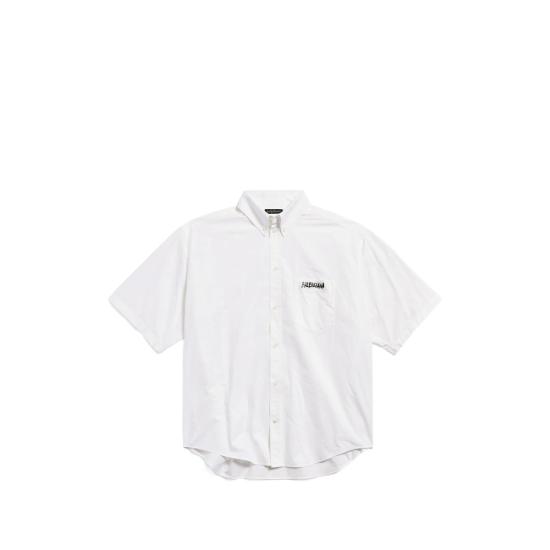 26SS 발렌시아가 마스킹 테이프 라지 핏 롱 슬리브 셔츠 857810 TRM28 9000 WHITE