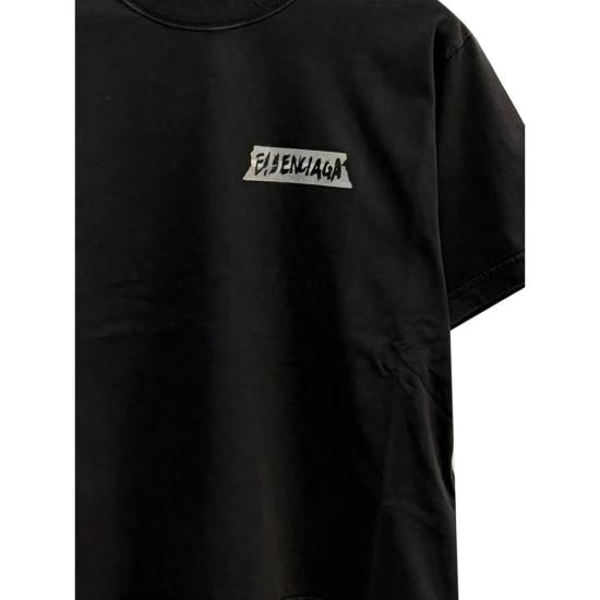 26SS 발렌시아가 마스킹 테이프 티셔츠 850990 TTVL6 1041 BLACK - BALENCIAGA